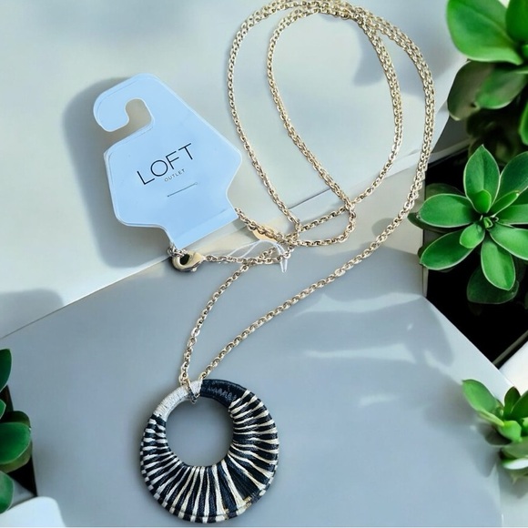 LOFT Gold and Black Modern Necklace - Picture 1 of 2